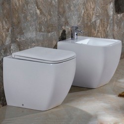 Sanitari Filomuro Rak Metropolitan Wc Rimless art. MP34AWHA + Bidet art. MOBI00001