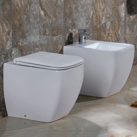 Sanitari Filomuro Rak Metropolitan Wc Rimless art. MP34AWHA + Bidet art. MOBI00001