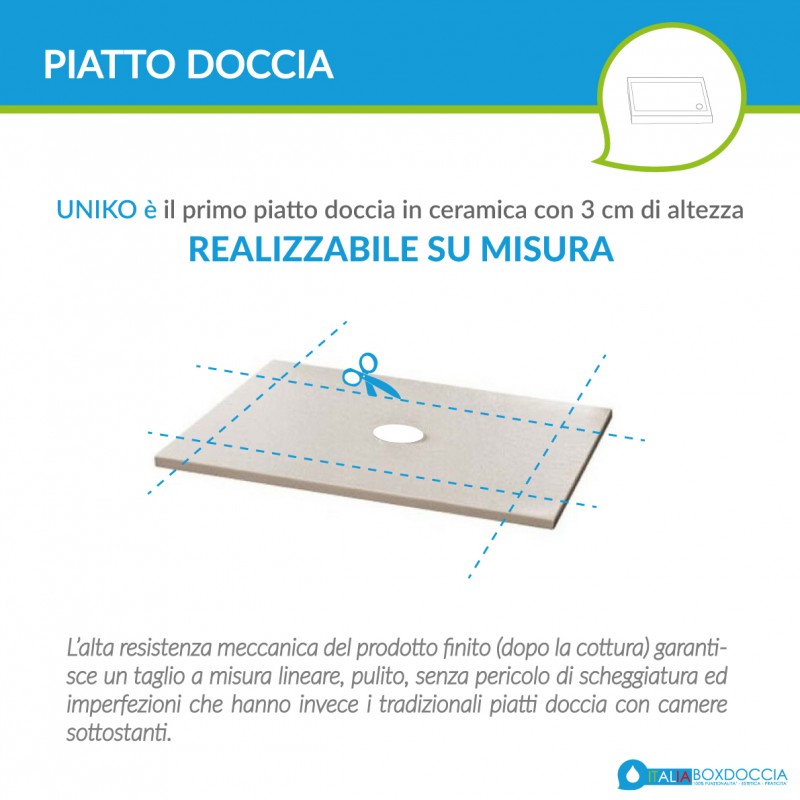 Piletta per piatto doccia bianco cotone - Uniko, Azzurra Ceramiche