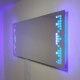 Su Misura Specchio da Bagno Filo Lucido con Quadrati Sabbiati Retroilluminati a Colore Variabile led 20W art. spe45