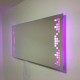 Su Misura Specchio da Bagno Filo Lucido con Quadrati Sabbiati Retroilluminati a Colore Variabile led 20W art. spe45