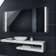 Su Misura Specchio per Sala da Bagno Filo Lucido con Fasce Laterali Sabbiate Retroilluminate a led 20W art. spe94