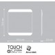 Mobile da Bagno Sospeso 70 cm Bianco Lucido con Lavabo in Vetro e Specchiera ad Accensione Touch