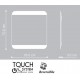 Mobile da Bagno Sospeso 74 cm Bianco con Cassettone in Vetro Effetto Tessuto 