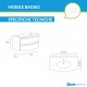 Mobile da Bagno Sospeso 75 cm Frassino Bianco con Lavabo e Specchiera con Accensione Luce Touch