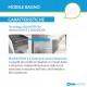 Mobile da Bagno Sospeso 75 cm Bianco Lucido con Lavabo e Specchiera con Accensione Luce Touch