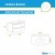 Mobile da Bagno Sospeso 75 cm Bianco Lucido con Lavabo e Specchiera con Accensione Luce Touch