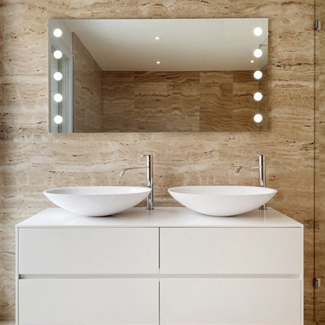 Specchio Bagno Su Misura Filo Lucido Retroilluminante led 20W mod. Luna