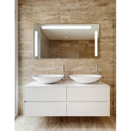 Specchio Bagno Su Misura Filo Lucido Retroilluminante led 20W mod. Roky