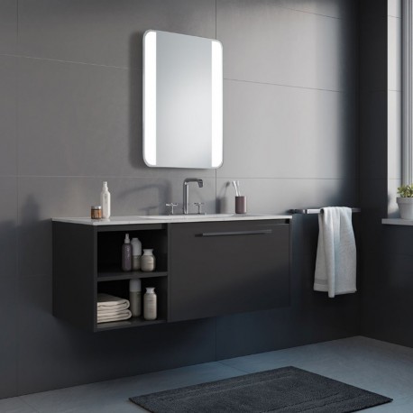 Specchio Bagno Su Misura Filo Lucido Retroilluminante led 20W mod. Fiore