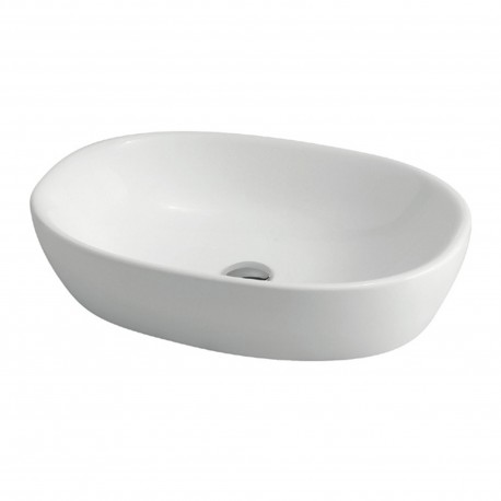 Lavabo appoggio ceramica bianca Azzurra Zip 60 x 45 x 15 h cm