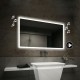 Specchio da Bagno con Angoli Squadrati Altoparlante Bluetooth e Cornice Sabbiata Retroilluminata led 20W art. spe85