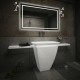 Specchio da Bagno con Angoli Squadrati Altoparlante Bluetooth e Cornice Sabbiata Retroilluminata led 20W art. spe87