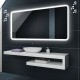 Specchio da Bagno con Angoli Arrotondati Altoparlante Bluetooth e Cornice Sabbiata Retroilluminata led 20W art. spe92