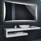 Specchio da Bagno con Angoli Squadrati Altoparlante Bluetooth e Cornice Sabbiata Retroilluminata led 20W art. spe98