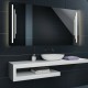 Specchio da Bagno con Angoli Squadrati Altoparlante Bluetooth e Disegno Sabbiato Retroilluminato led 20W art. spe100