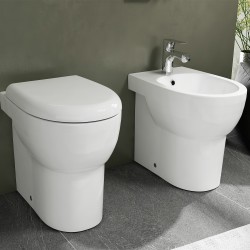 Sanitari filo parete senza brida Ceramica Azzurra Absolute wc + bidet + sedile soft close