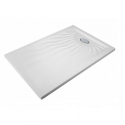 Piatto Doccia Onda 80 x 120 Extrapiatto in Vetroresina Gelcoats di Colore Bianco Altezza 3 cm