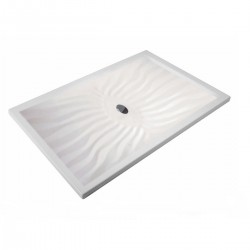 Piatto Doccia Onda 70 x 140 Extrapiatto in Vetroresina Gelcoats di Colore Bianco Altezza 3 cm