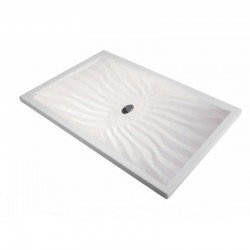 Piatto Doccia Onda 70 x 150 Extrapiatto in Vetroresina Gelcoats di Colore Bianco Altezza 3 cm