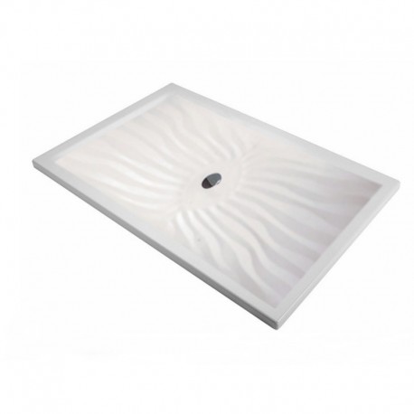 Piatto Doccia Onda 70 x 150 Extrapiatto in Vetroresina Gelcoats di Colore Bianco Altezza 3 cm