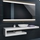 Specchio da Bagno con Angoli Squadrati Altoparlante Bluetooth e Disegno Sabbiato Retroilluminato led 20W art. spe107