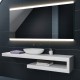 Specchio da Bagno con Angoli Squadrati Altoparlante Bluetooth e Disegno Sabbiato Retroilluminato led 20W art. spe107