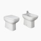 Sanitari filo parete in Ceramica Rak Origin wc + bidet + sedile a chiusura tradizionale