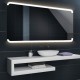 Specchio da Bagno con Angoli Arrotondati Altoparlante Bluetooth e Cornice Sabbiata Retroilluminata led 20W art. spe201