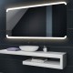 Specchio da Bagno con Angoli Arrotondati Altoparlante Bluetooth e Cornice Sabbiata Retroilluminata led 20W art. spe201