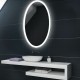 Specchio da Bagno Ovale con Altoparlante Bluetooth e Disegno Sabbiato Retroilluminato led 20W art. spe111