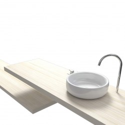 Top Bagno Larghezza 65 x Profondità 50 cm in abete per lavabi d'appoggio