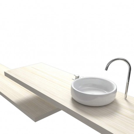 Top Bagno Larghezza 65 x Profondità 60 cm in abete per lavabi d'appoggio