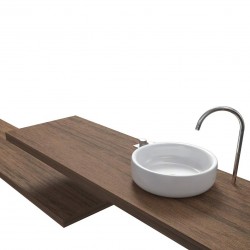 Top Bagno Larghezza 75 x Profondità 45 cm in abete per lavabi d'appoggio