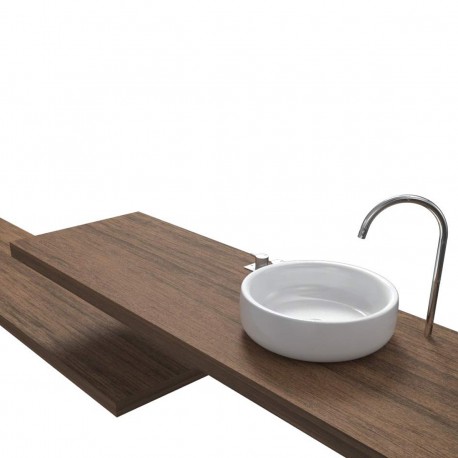 Top Bagno Larghezza 75 x Profondità 55 cm in abete per lavabi d'appoggio