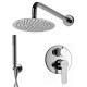 Set Completo Jacuzzi: Monocomando Doccia Incasso con Deviatore Modello Eolo, Braccio Soffione Slim e Doccetta Tonda