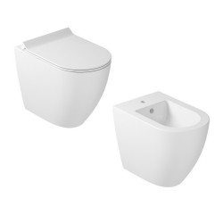 Vaso Filomuro art. 7310MT + Bidet art. 7311MT Bianco Matt Dream Galassia 