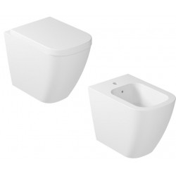 Vaso Filomuro art. 5481V2MT + Bidet art. 5480V2MT Bianco Matt MEG11 PRO Galassia 