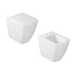 Vaso Filomuro art. 5481V2 + Bidet art. 5480V2 Bianco Lucido MEG11 PRO Galassia 