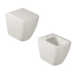 Vaso Filomuro art. 5481V2SA + Bidet art. 5480V2SA Sabbia MEG11 PRO Galassia 