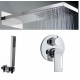 Set  Jacuzzi Miscelatore Doccia Twilight con Deviatore a 2 Uscite + Set Duplex + Soffione con Getto a Pioggia in Acciaio Inox