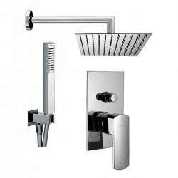 Composizione Doccia Fratelli Frattini Modus con Soffione Quadro 25x25 cm + Miscelatore con Deviatore + Set Duplex