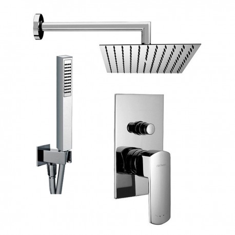 Composizione Doccia Fratelli Frattini Modus con Soffione Quadro 25x25 cm + Miscelatore con Deviatore + Set Duplex