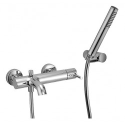 Miscelatore Monocomando Vasca con set Doccia Fratelli Frattini Vanity art. 72002 in Ottone Cromato