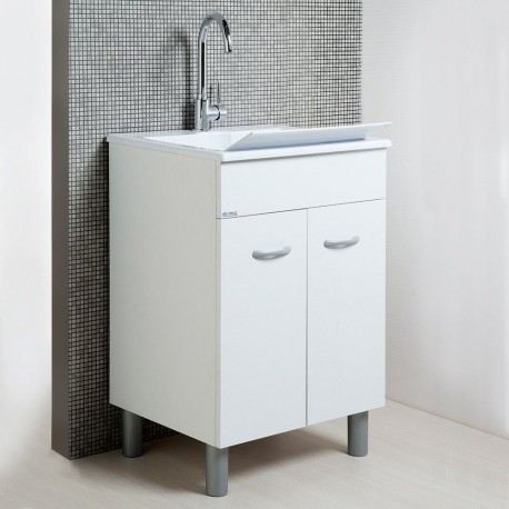 Lavarredo Unika con lavabo Zeus metacrilato 60x50 cm Elle Emme Ci Istallazione Interno Finitura Bianco Opaco