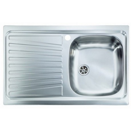 Lavello Cucina a vasca singola 86x50 cm in acciaio inox con gocciolatoio sinistra