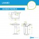 Lavabo Tre Fori da 68 cm + Colonna Giunone Azzurra