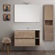 Mobile bagno sospeso venere rovere 90 cm con specchio con lampada retroilluminato led + altoparlante bluetooth