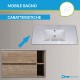 Mobile bagno sospeso venere rovere 90 cm con specchio con lampada retroilluminato led + altoparlante bluetooth