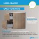 Mobile bagno sospeso venere rovere 90 cm con specchio con lampada retroilluminato led + altoparlante bluetooth